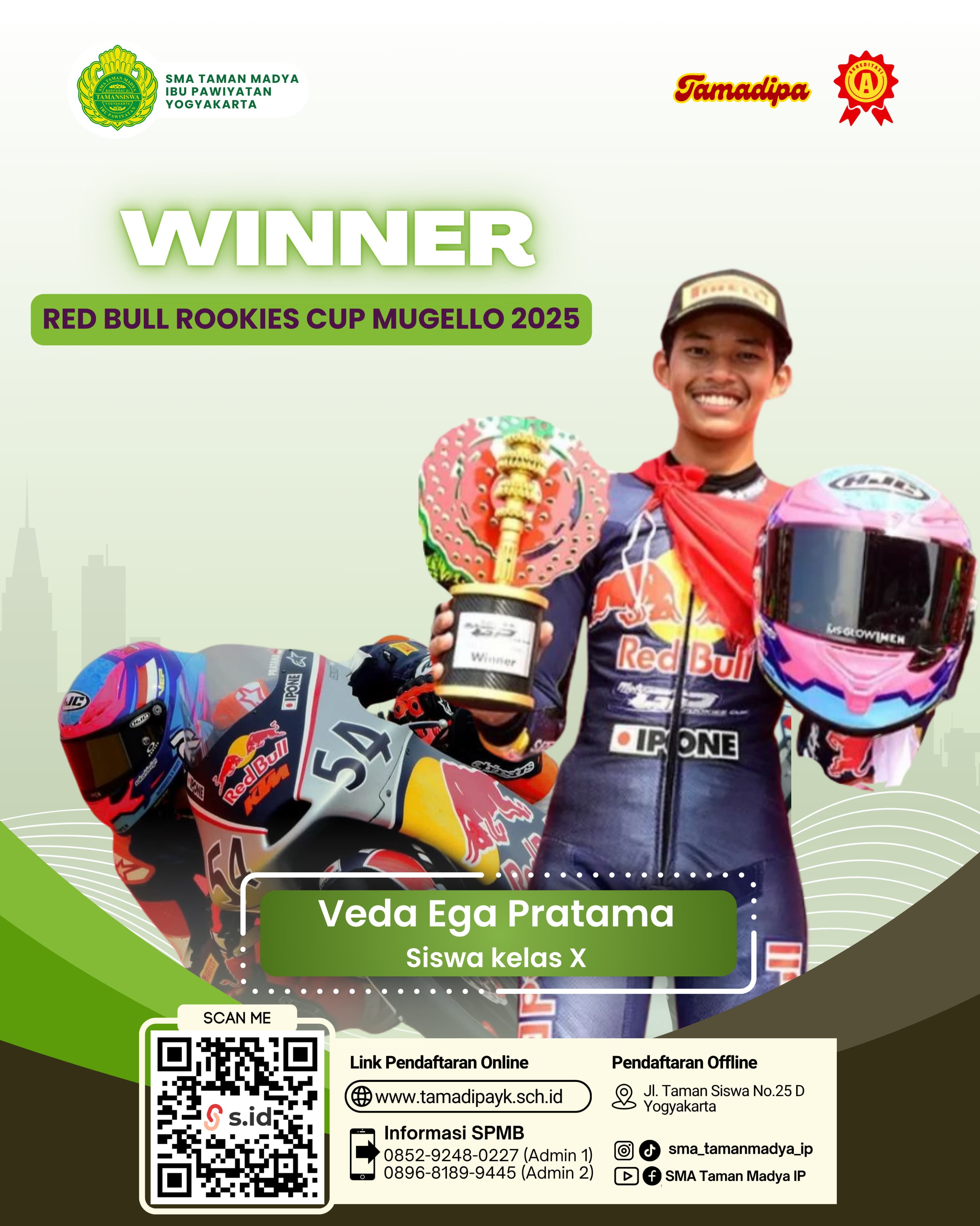 Siswa SMA Taman Madya IP Menang Balapan Internasional di Mugello